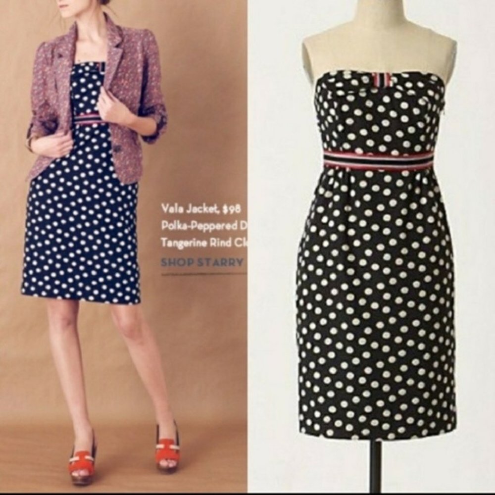 MAEVE polka dot peppered strapless dress - NWOT - Picture 5 of 5